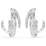 Vienna clip earrings Mixed cuts, White, Rhodium plated
